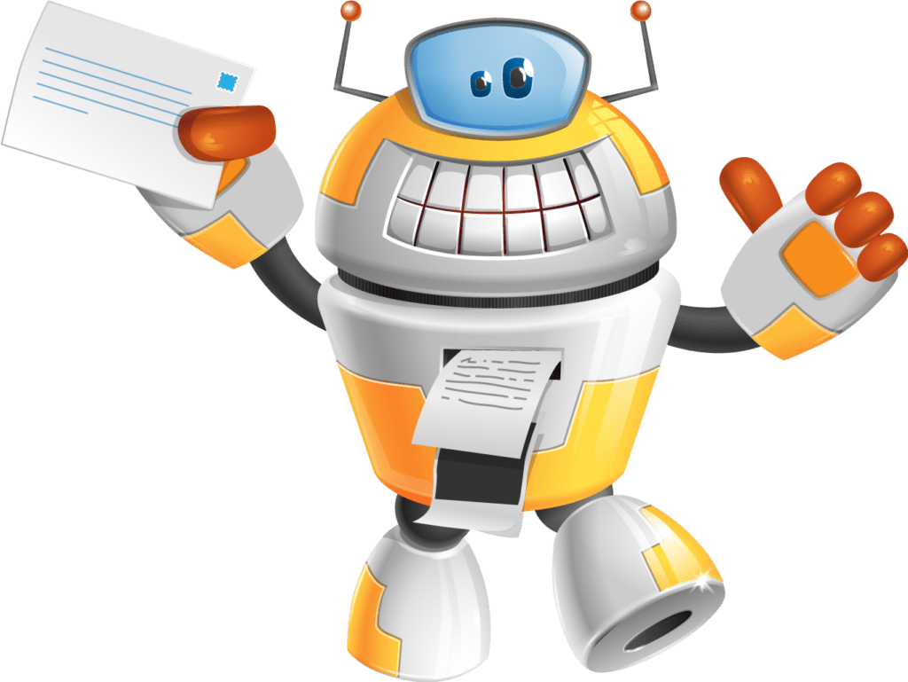 Robot holding a letter for ChatGPT Online contact
